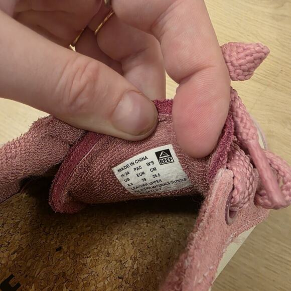 Reef Pink White Suede Lay Day Lift Platform Cute Outdoor Sneakers Size 8.5 - Picture 11 of 13